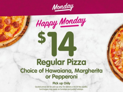 $14 Regular Pizza Mondays