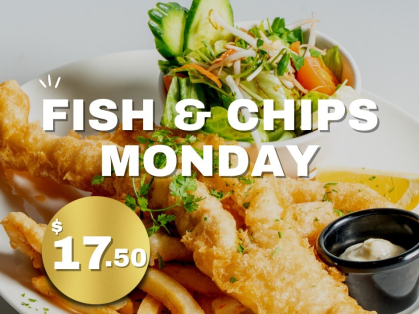 $17.50 Fish & Chips Monday