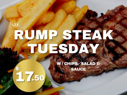 $17.50 Rump Steak Tuesday