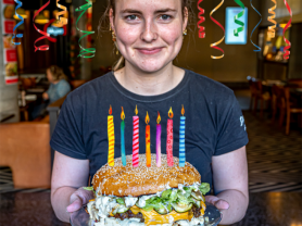 $80 Birthday Cake Burger Happy Burg-day!