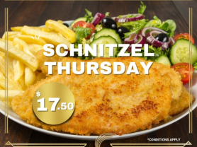 $17.50 Schnitzel Thursday